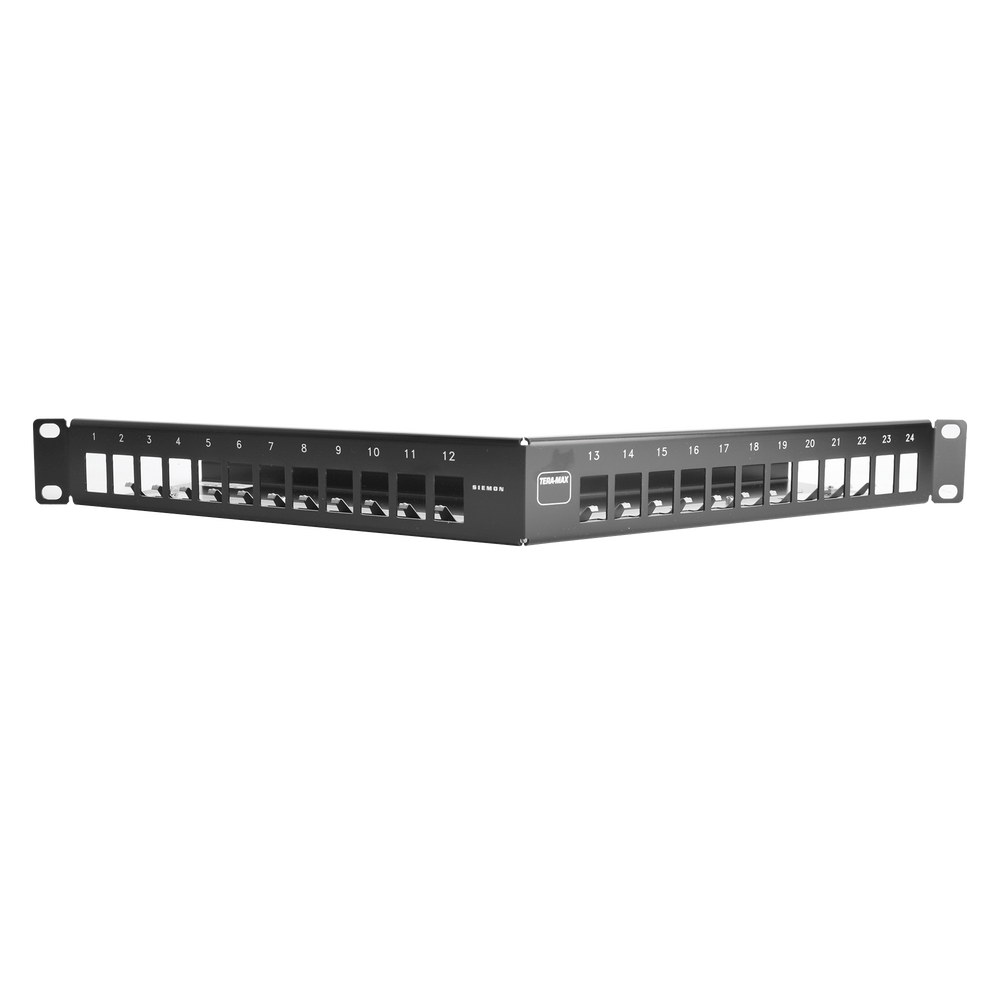 Panel Angular descargado Cat6A/Cat7A Negro - Siemon