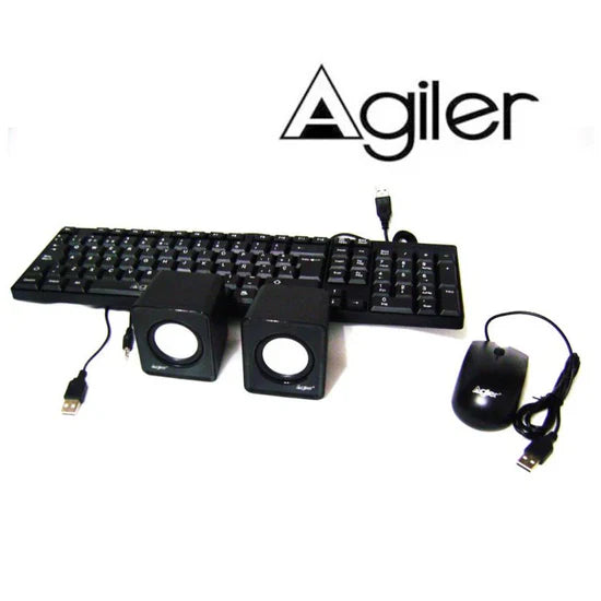 Combo  Teclado y Mouse con Parlantes -Agiler