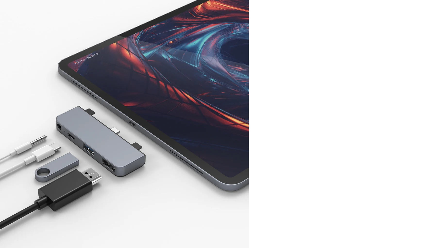 Hub USB-C HyperDrive 4 en 1 para iPad Pro/Air - Gris - Targus