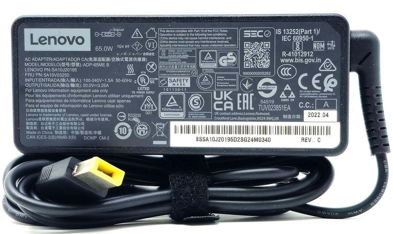 Adaptador de Corriente para Notebook Slim Tip Cargador 65W - Lenovo